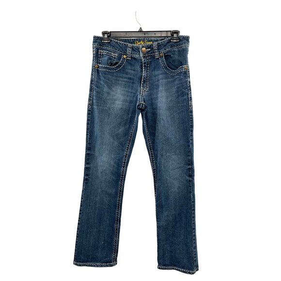 Wrangler Rock 47 Slim Boot Jeans Mens 34x34 Western MRB47MU Dark Wash Denim - Picture 1 of 16